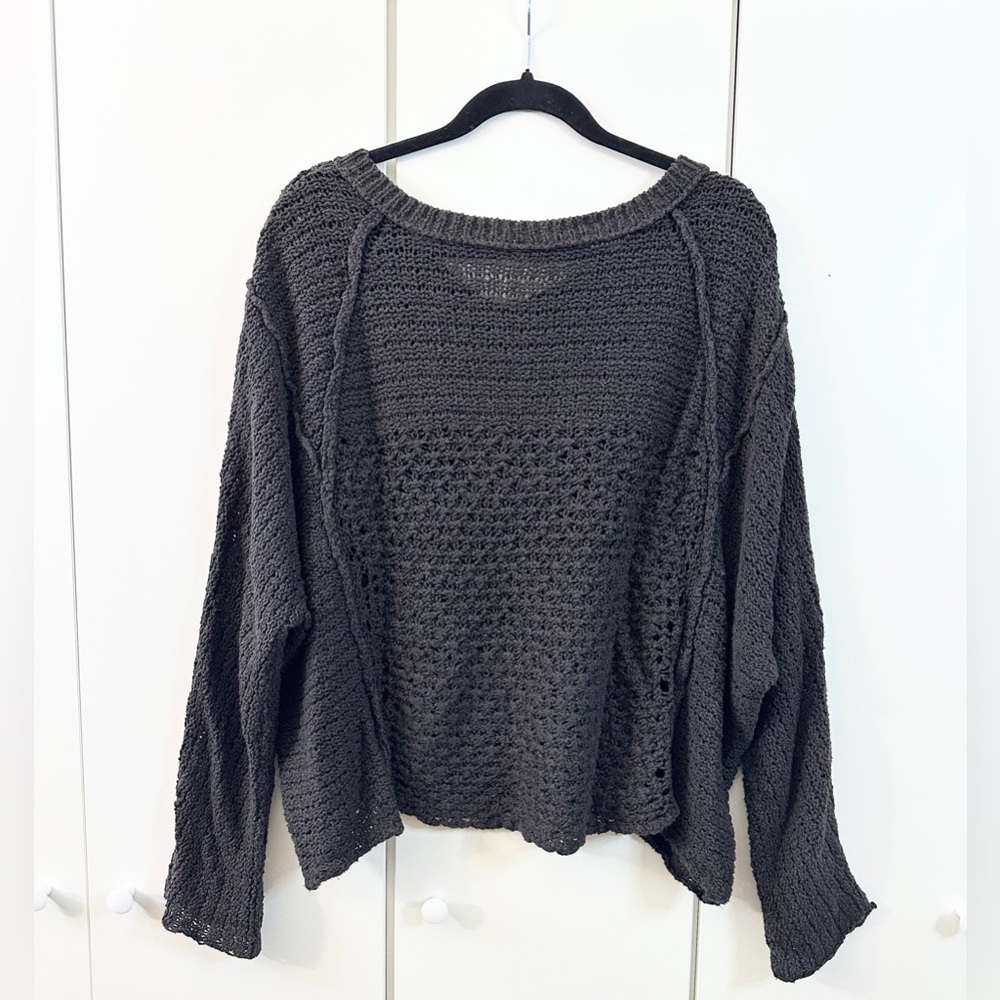 Free People Crashing Waves Pullover Sweater - Cocoa - M - Picture 9 of 9